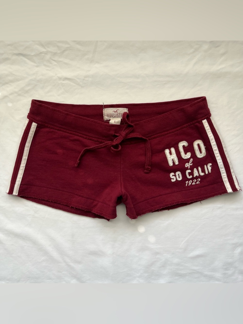 Hollister Women's Maroon Logo Lounge Shorts